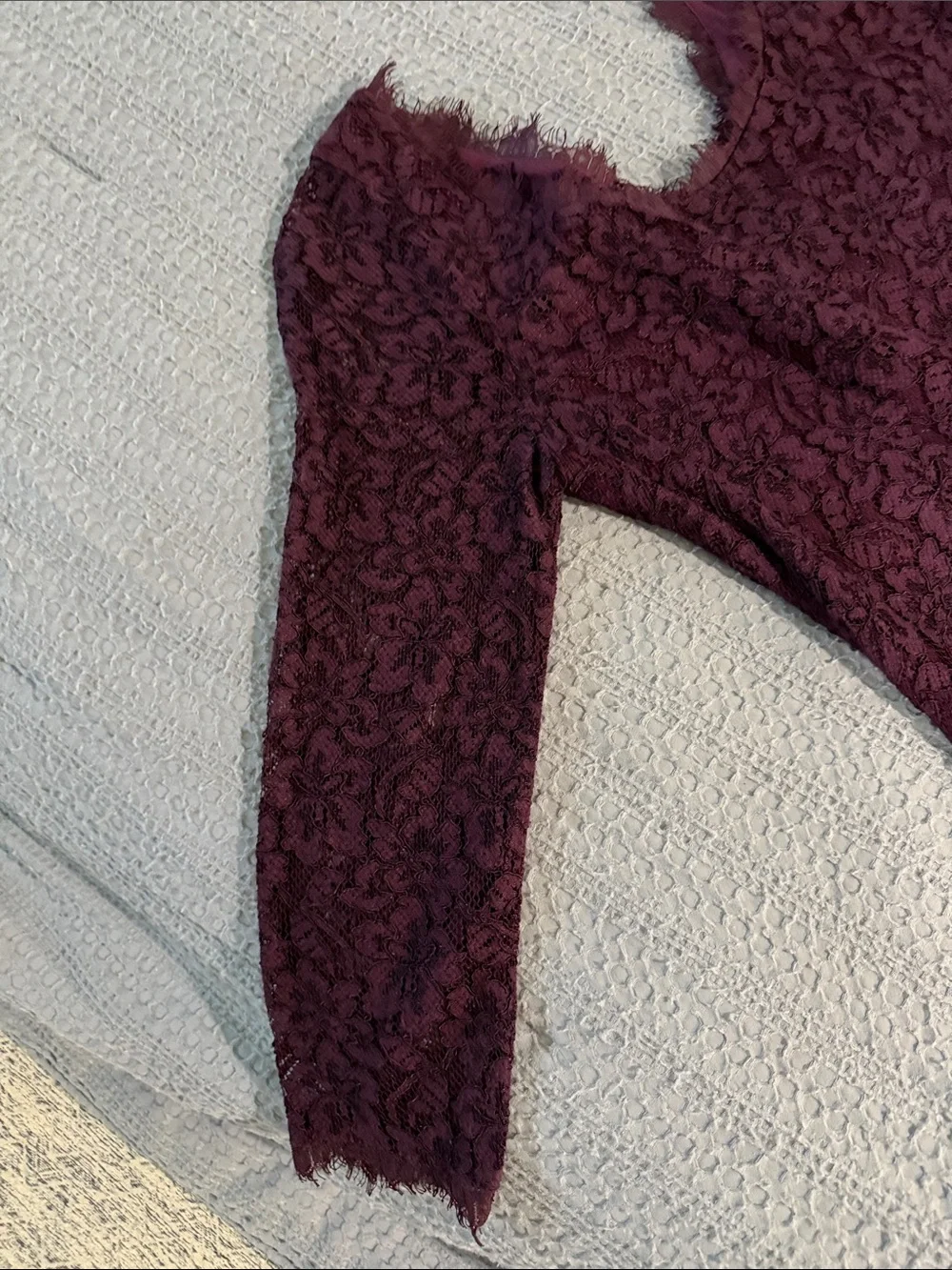 Diane Von Furstenberg Long-Sleeve Lace Dress - Burgundy